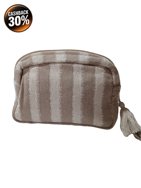 C&A Women's Beige Striped Make Up Bag |C&A In Lebanon