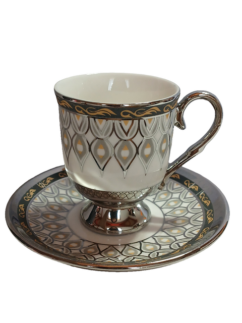 Al Sultan Ceramic Coffee Cups 6pcs + Saucers 6pcs HD28-382A | Al Sultan In Lebanon