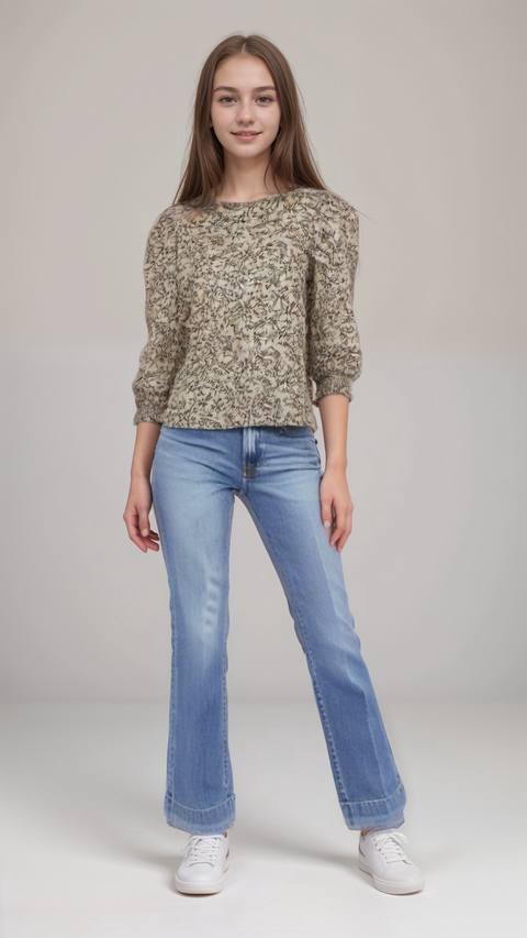 POMPdeLUX Girl's Multicolor Long-Sleeve Blouse | POMPdeLUX in Lebanon