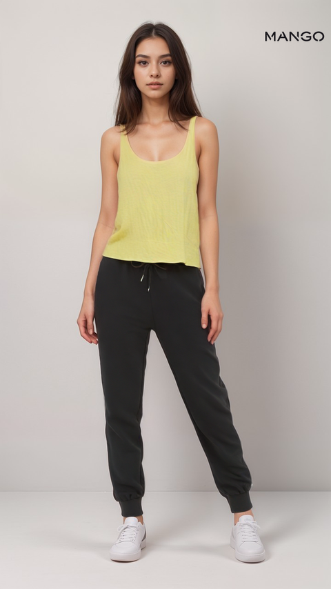 Mango Women's Yellow Sleeveless Blouse| Mango in Lebanon