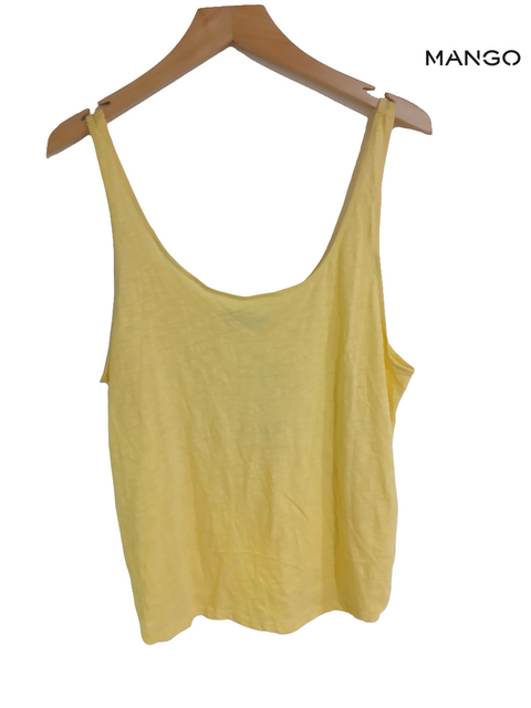 Mango Women's Yellow Sleeveless Blouse| Mango in Lebanon