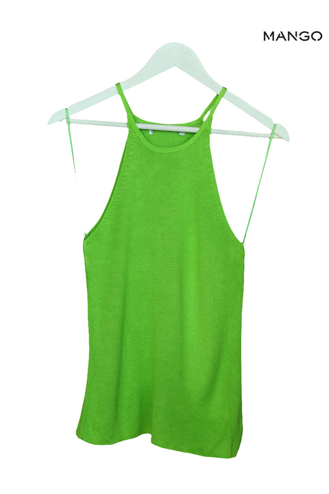 Mango Women's Lime Green Sleeveless Blouse| Mango in Lebanon