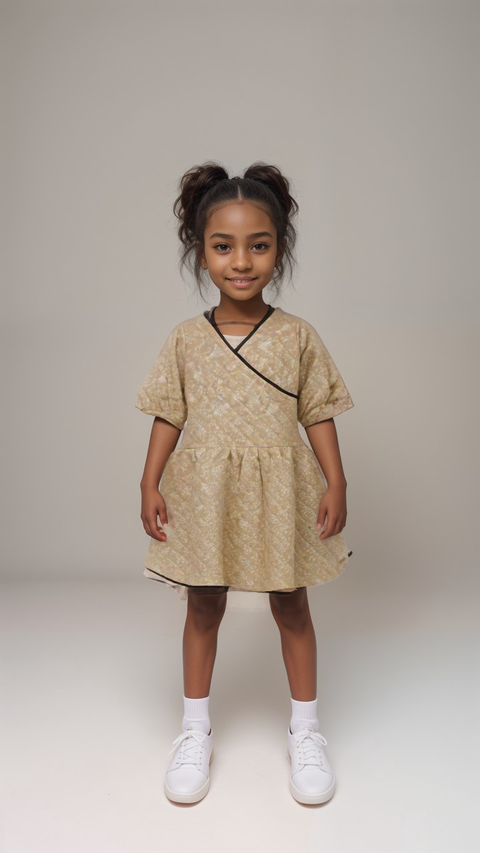 POMPdeLUX Girl's Yellow Long-Sleeve Dress |POMPdeLUX in Lebanon