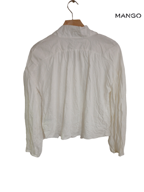 Mango Women's White Long-Sleeve Shirt| Mango in Lebanon