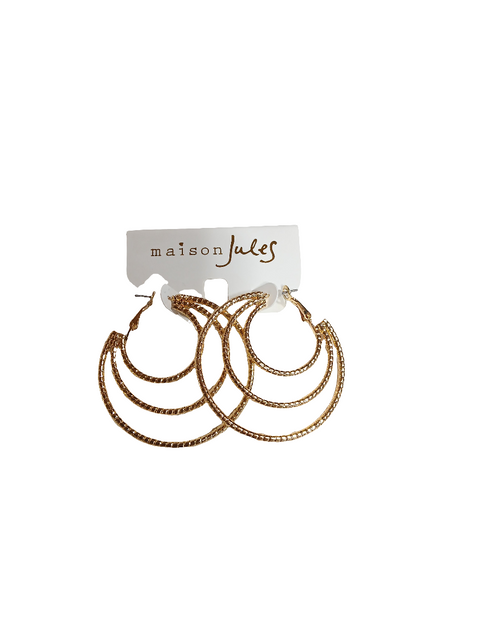 Maison Jules Women's Gold 3 Layered Earrings |Maison Jules In Lebanon