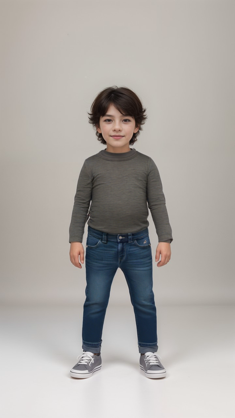 POMPdeLUX Boy's Green Long Sleeve Blouse | POMPdeLUX in Lebanon
