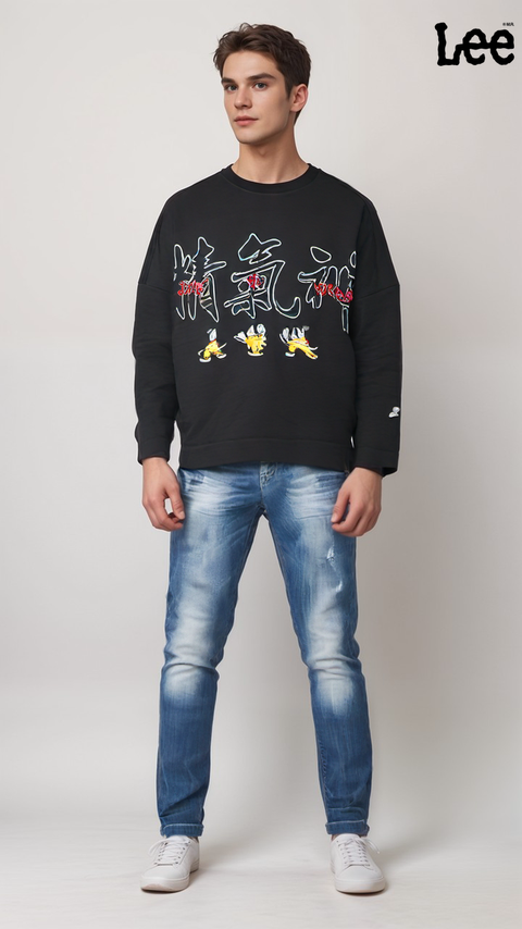 Lee Men's Black Long-Sleeve Sweatshirt| Lee in Lebanon