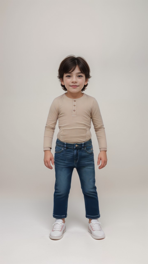 POMPdeLUX Boy's Beige Long Sleeve Blouse | POMPdeLUX in Lebanon