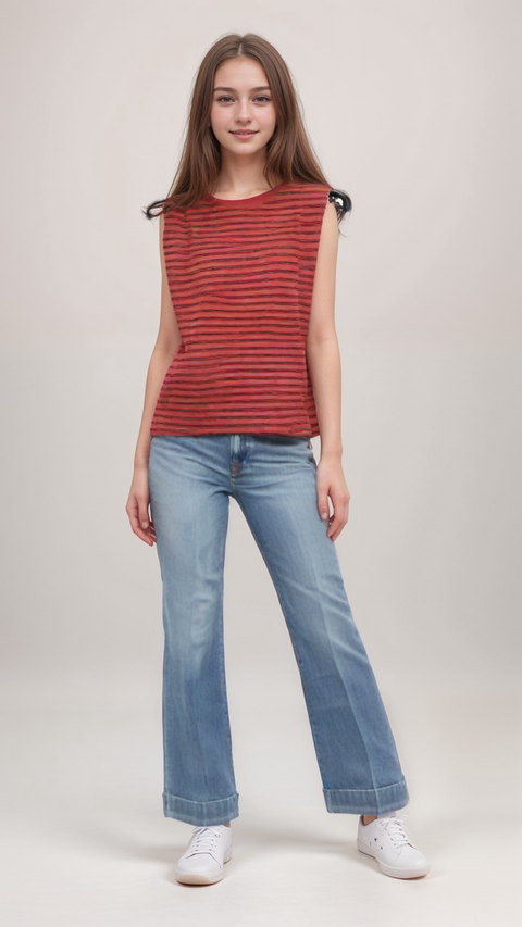 POMPdeLUX Girl's Multicolor Sleeveless Blouse | POMPdeLUX in Lebanon