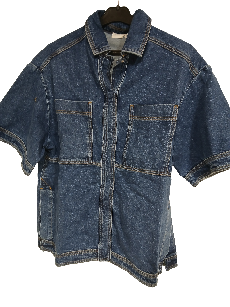 LeGer Women's Denim Short-Sleeve Shirt | LeGer in Lebanon