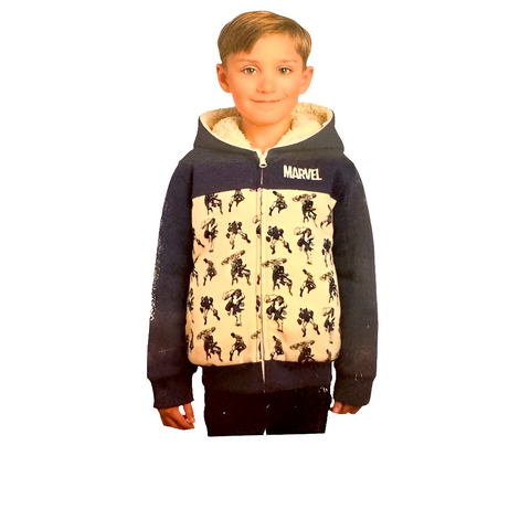 Marvel Boy's Navy Printed Hooded Jacket |Marvel In Lebanon