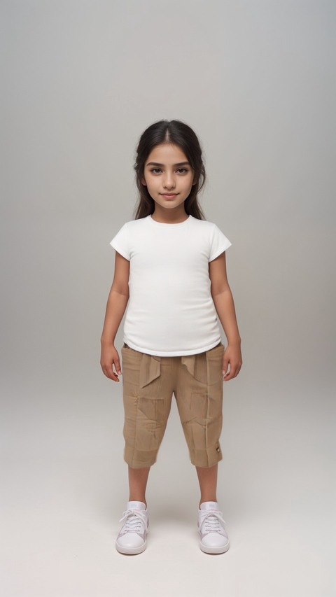 POMPdeLUX Girl's Beige Culotte Trouser | POMPdeLUX in Lebanon