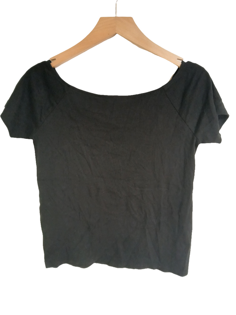 Mango Women's Black Short-Sleeve T-Shirt | Mango in Lebanon
