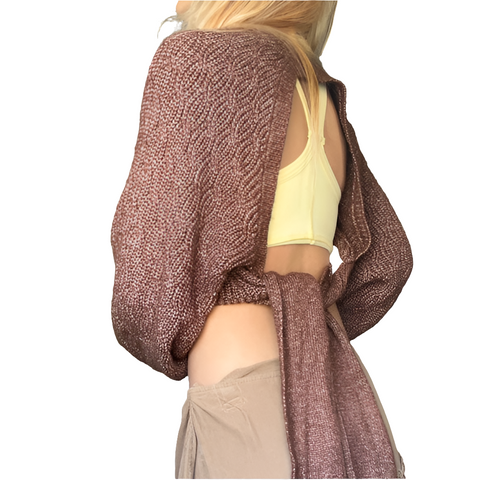 Forever 21 Women's Brown Knitted Open Back Tie Back Sweater | Forever 21 In Lebanon