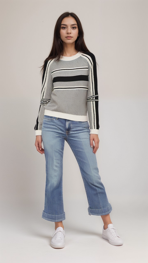 LeGer Women's Multicolor Long-Sleeve Sweatshirt | LeGer in Lebanon