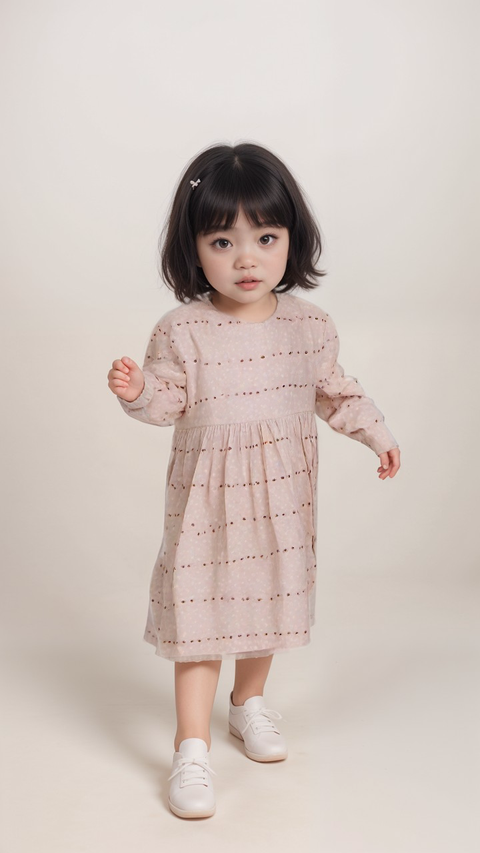 POMPdeLUX Girl's Multicolor Long-Sleeve Dress | POMPdeLUX in Lebanon