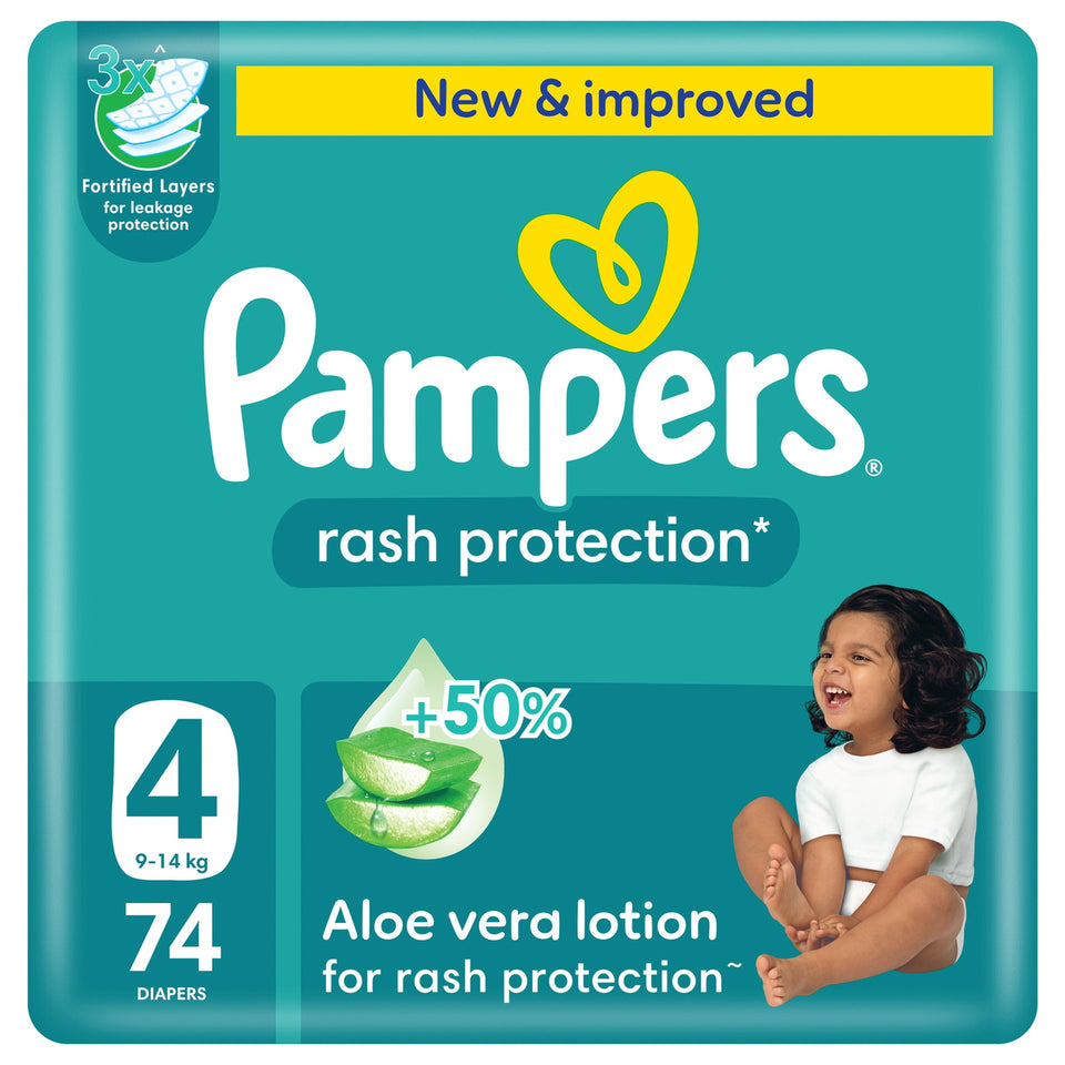 Pampers Rash Protection Taped Diapers Size 4 (9-14 kg) 74 Diapers | PampersIn Lebanon