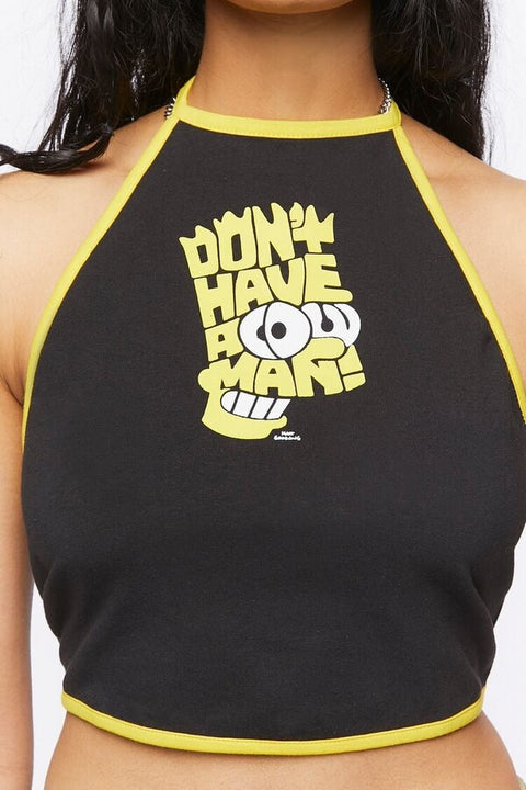 Forever 21 Women’s Black The Simpsons Halter Neck Crop Top  | Forever 21 In Lebanon