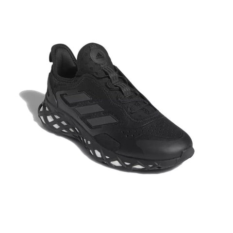 Black Adidas sneaker on a white background