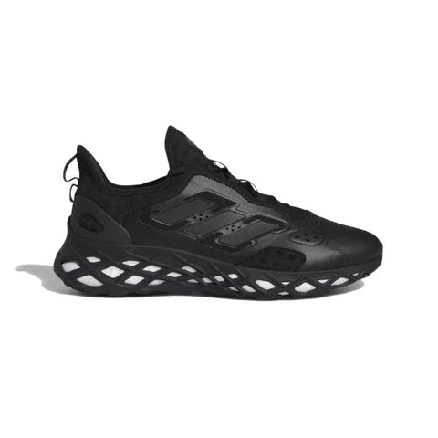 Black Adidas sneaker on a white background