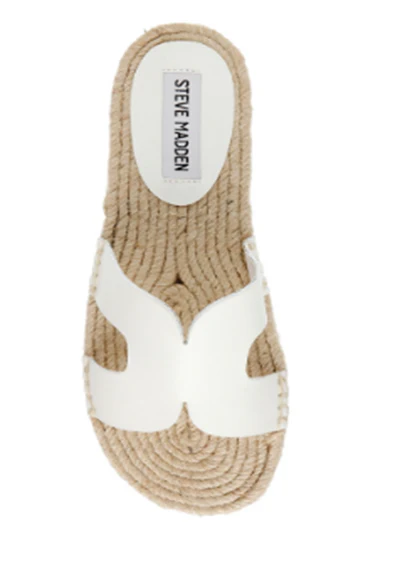 Steve Madden Women's White Cheer Up Leather Slipper | Steve Madden In Lebanon