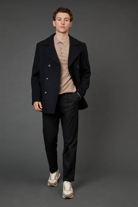 Burton Men's Black Signature Wool Blend Peacoat | Burton In Lebanon