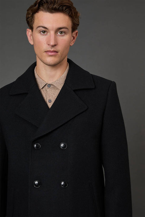 Burton Men's Black Signature Wool Blend Peacoat | Burton In Lebanon