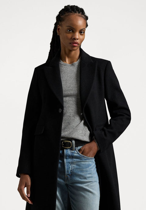 Lauren Ralph Lauren Women's Black Breasted Wool Coat |Lauren Ralph Lauren In Lebanon