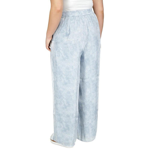 Michael Kors Women's Blue Petal Front-Pleat Wide-Leg Pants  |Michael Kors  In Lebanon