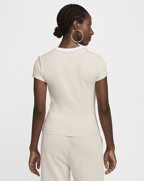 Nike Women's Beige Sportswear Chill Knit Slim Cropped T-Shirt | Nike In Lebanon