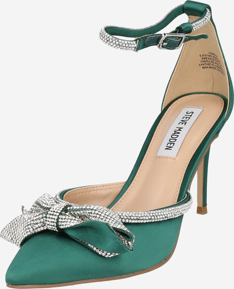 Steve Madden Women's Dark Green Satin Lumie re Heels |Steve Madden In Lebanon