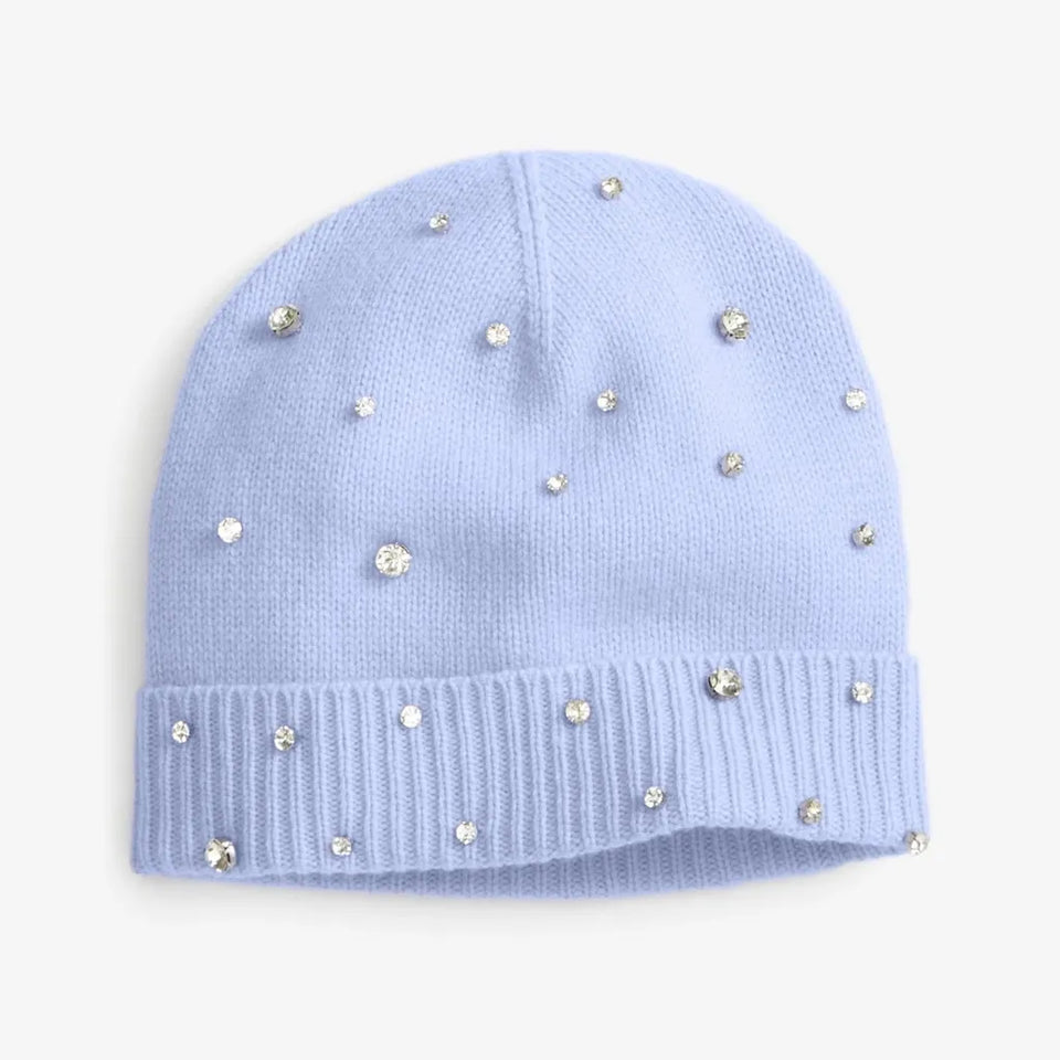 Charter Club Women's Light Purple Embellished Cuffed Beanie
