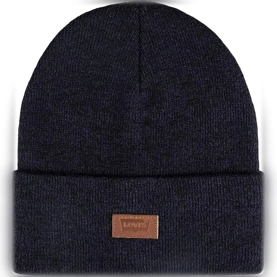 Lev's Men's Black Soft Knit Cuffed Beanie