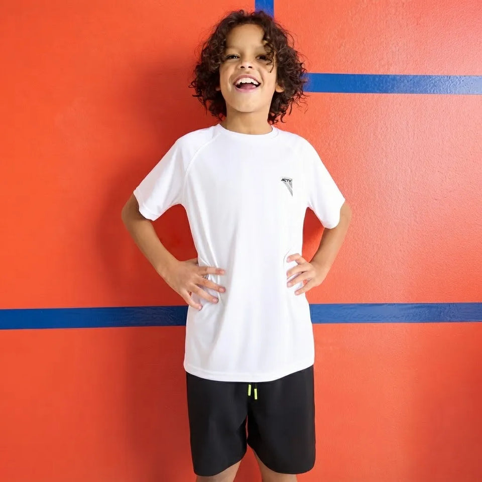 Sinsay Boy's White Crew Neckline Activewear T-Shirt