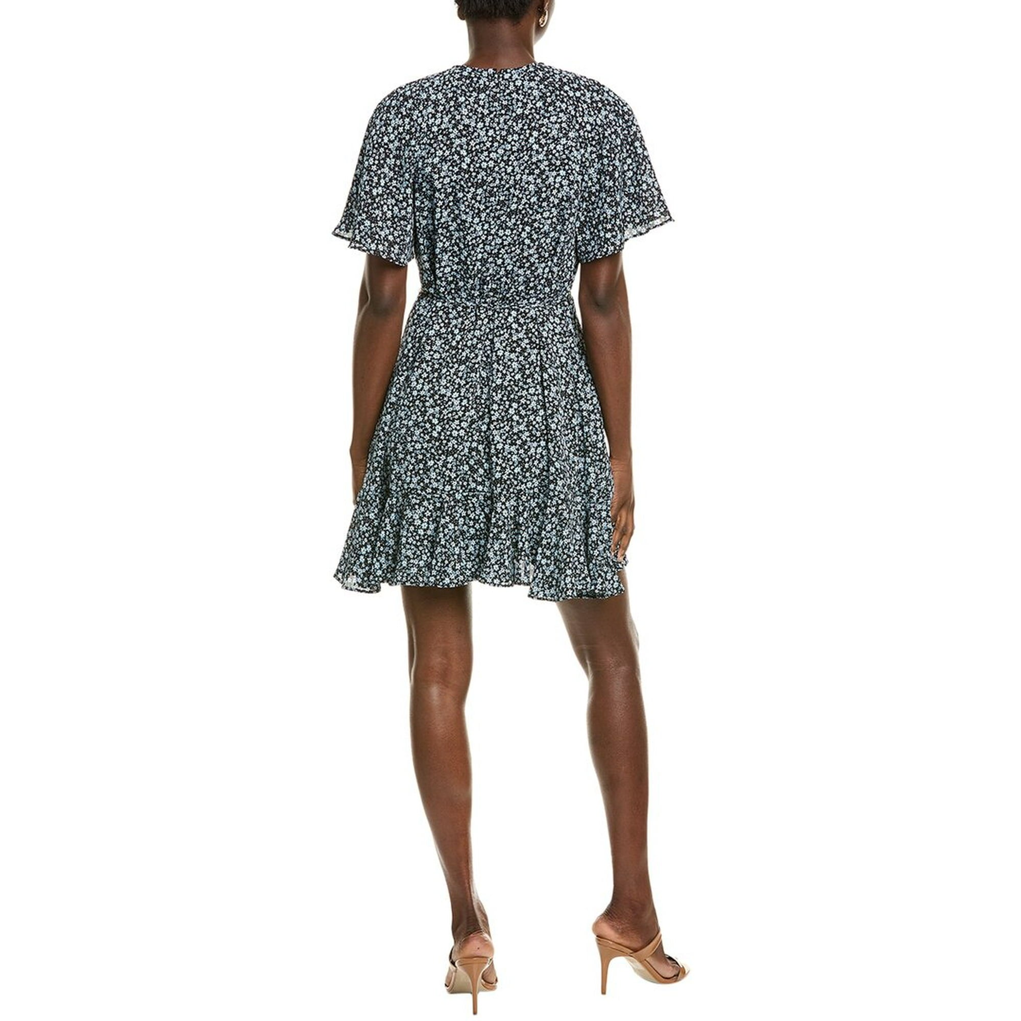 Cece Women's Black Floral Raglan Fluted Hem Mini Skater Dress | Cece In Lebanon
