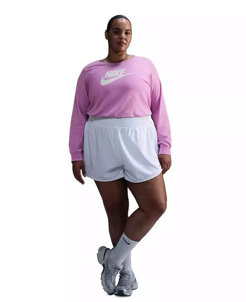 Nike Women's Pink Sportswear Club Plus Size Long-Sleeve Cotton Blouse | Nike In Lebanon