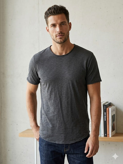 Only & Sons Men’s  Dark Grey Short-Sleeve Crew Neck T-Shirt | Only & Sons in Lebanon