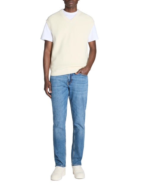 Celio Men's Cream Leausti Sleeveless Sweater | Celio In Lebanon