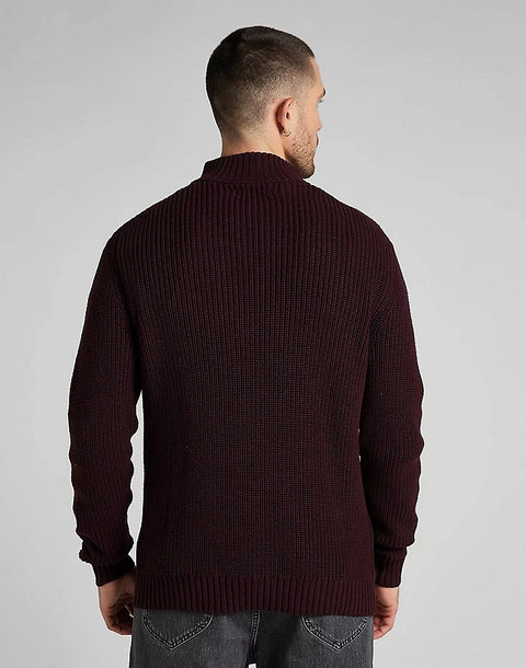 Lee Men's Dark Plum Half Zip Knit Sweater | Lee In Lebanon