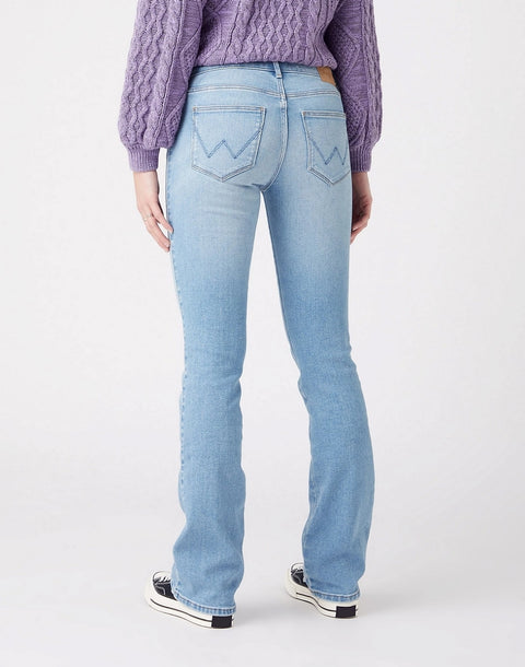 Wrangler Women's Light Blue White Noise Bootcut Jeans | Wrangler In Lebanon