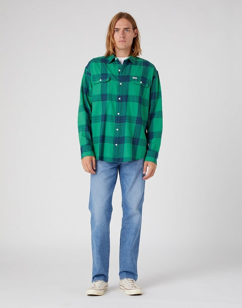 Wrangler Men's Pine Green Patch Pocket Shirt | Wrangler In Lebanon