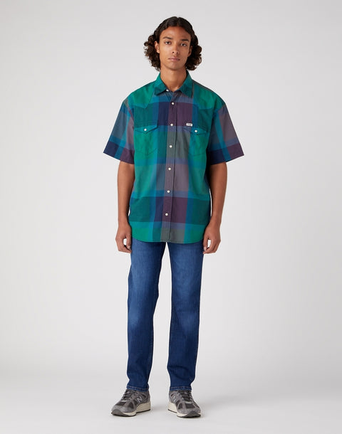 Wrangler Men's Bayberry Green Western Short-Sleeve Shirt | Wrangler in Lebanon