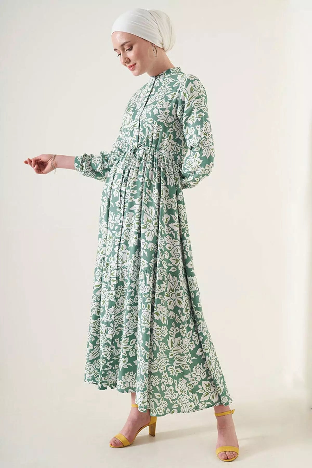 Big Dart Women's Green & White Dress | Big Dart In Lebanon