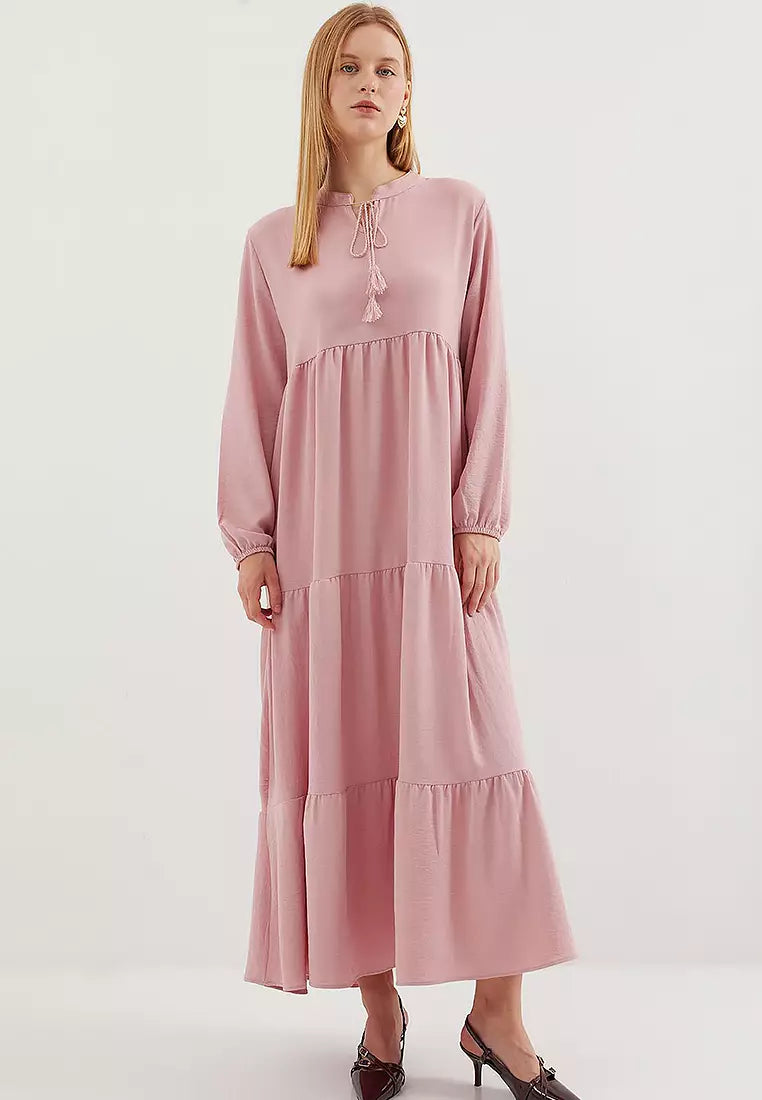 Big Dart Women's Pink Laced Hijab Dress | Big Dart In Lebanon