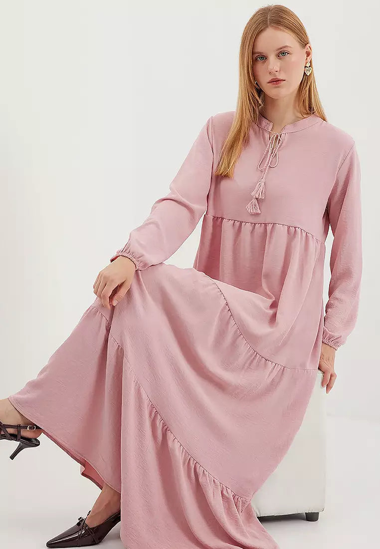 Big Dart Women's Pink Laced Hijab Dress | Big Dart In Lebanon