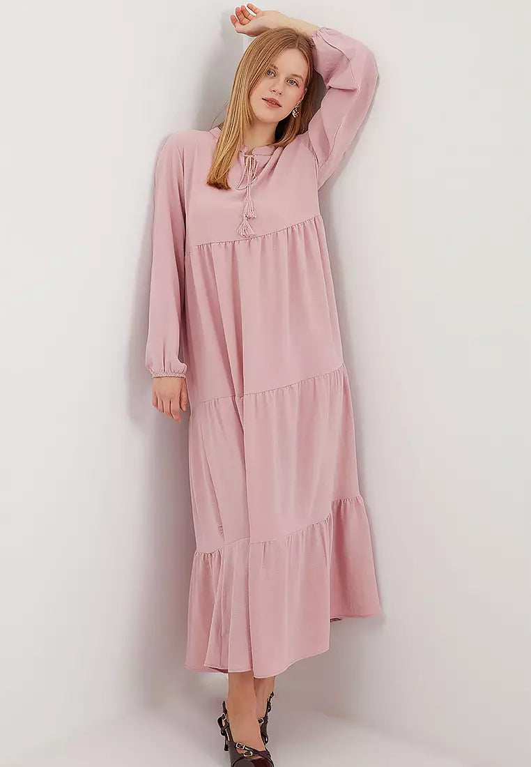 Big Dart Women's Pink Laced Hijab Dress | Big Dart In Lebanon