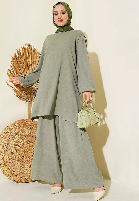 Big Dart Women's Dark Green Modest Tunic & Trousers Set | Big Dart In Lebanon