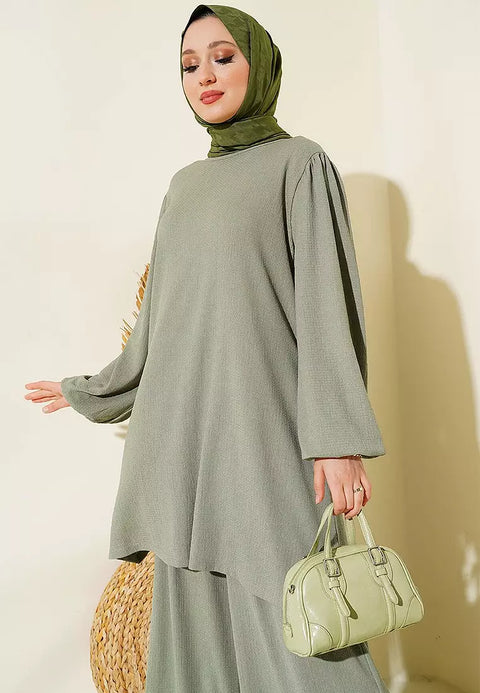 Big Dart Women's Dark Green Modest Tunic & Trousers Set | Big Dart In Lebanon