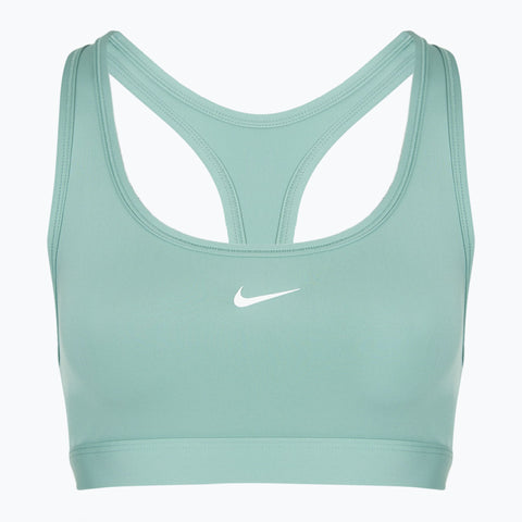Light blue sports bra with Nike logo on a white background