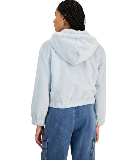 Planet Heart Women's Blue Opal Faux-Fur Cozy Zip-Front Jacket | Planet Heart In Lebanon